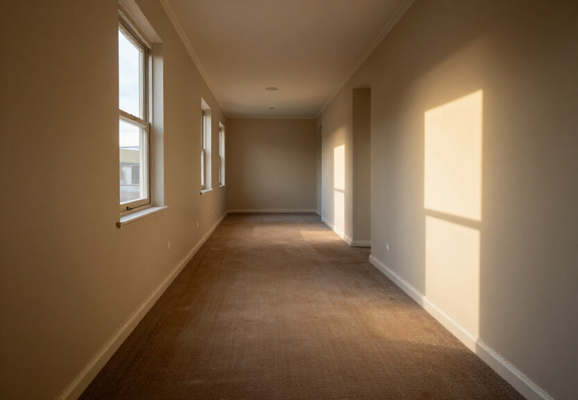 Restored living room in Pitt Town after flood cleanup
